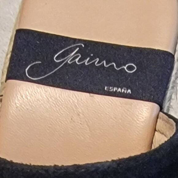 Gaimo Suede Wedges Black Slip On Slide Peep Toe Espadrille - Picture 6 of 14